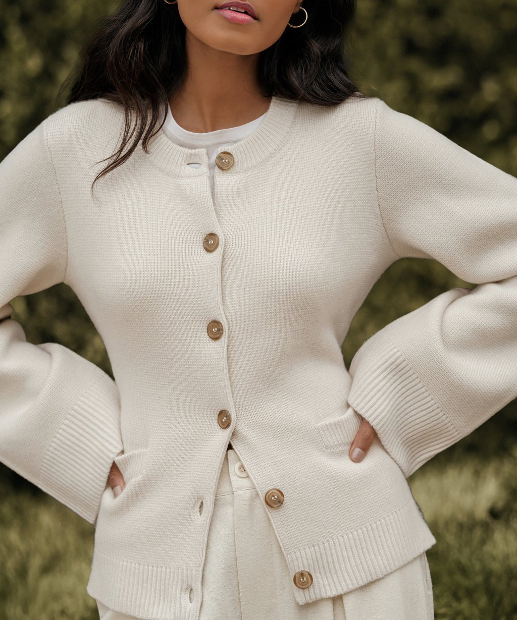 Elra Affetto | Ultra-Soft Buttoned Cardigan